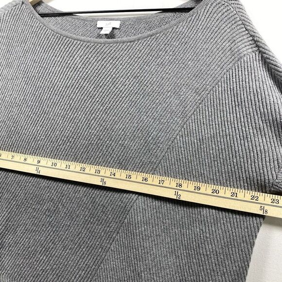 J Jill Gray Ribbed Knit Oversized Pullover Sweater Geometric Medium - Picture 5 of 7